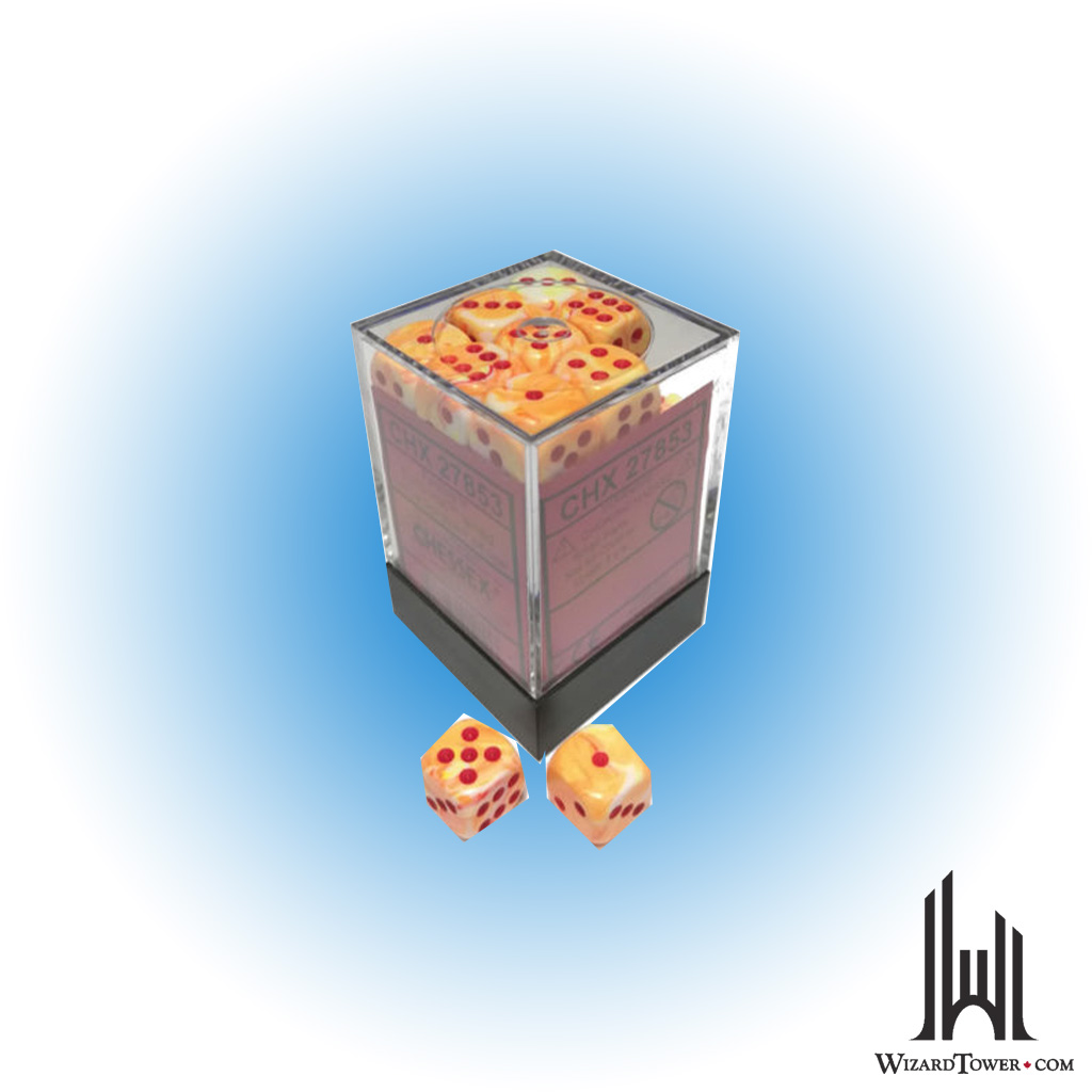 Festive - 12mm d6 Dice Block - Sunburst / Red